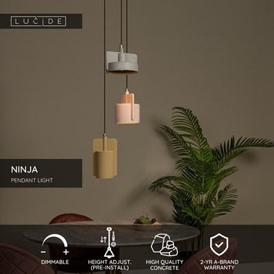 Lucide NINJA - Pendant light - 3xE27 - Multicolor